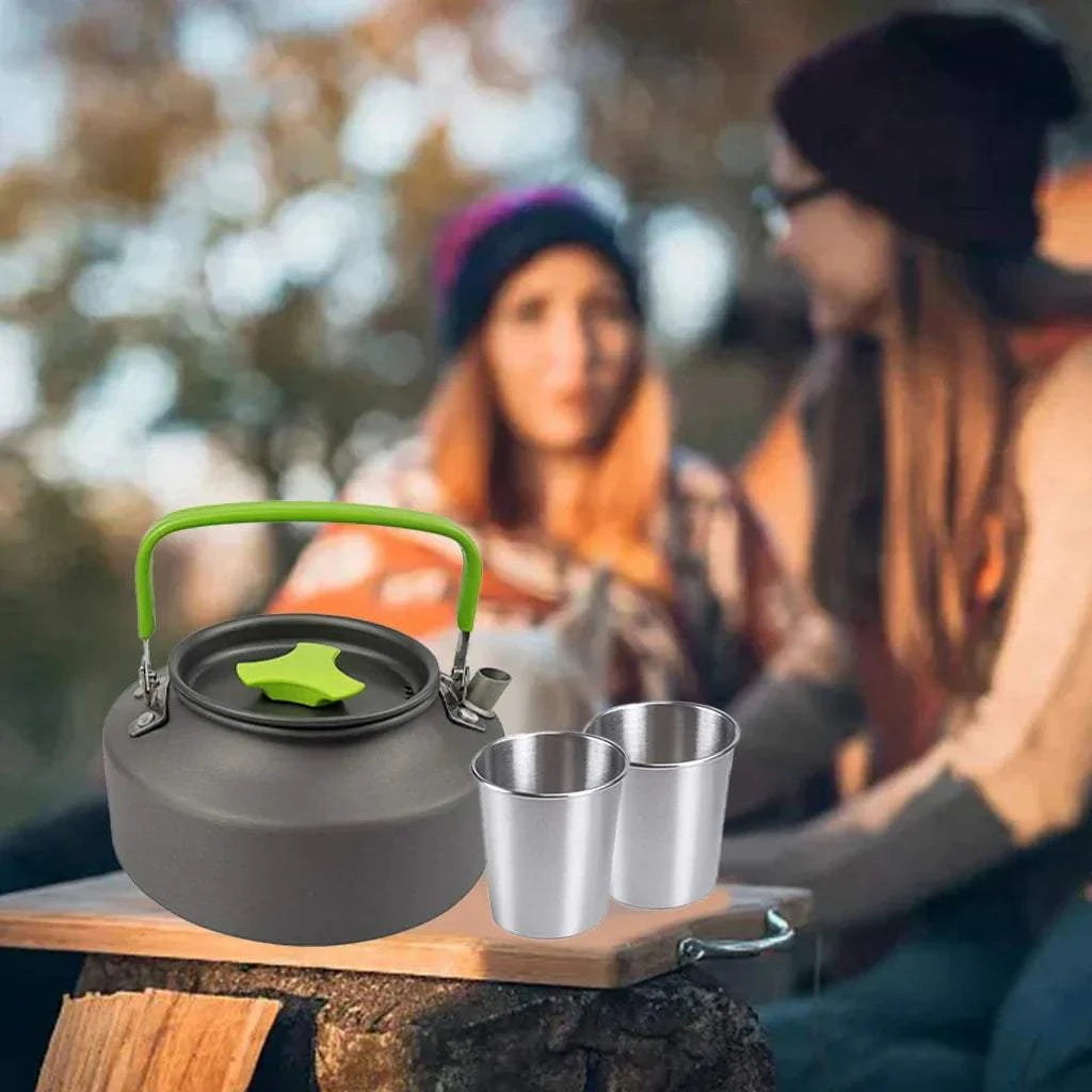 Set Outdoor Pots Pans Camping Cookware Picnic Cooking Set